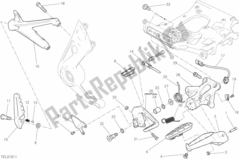 Wszystkie części do Podnó? Ki Prawe Ducati Diavel Xdiavel Sport Pack Brasil 1260 2017